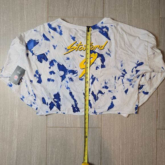 Majestic Threads Women's Los Angeles Rams Tie-Dye Long Sleeve V-Neck T-Shirt - Picture 9 of 10